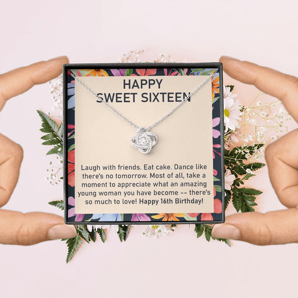 Sweet 16 Necklace Gift with Fun Birthday Message