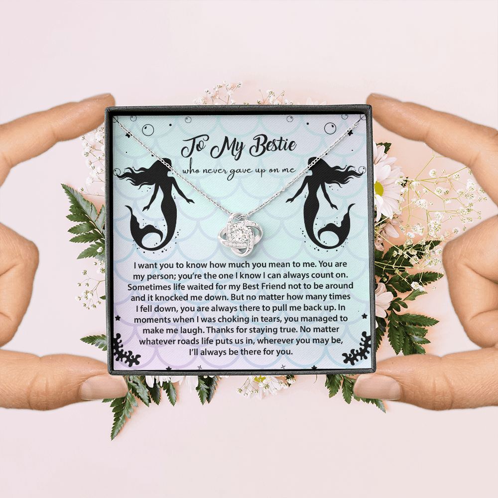 Best Friend Mermaid Necklace Gift with Long Message