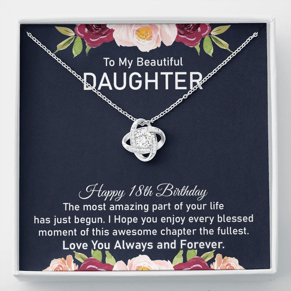 18th Birthday Necklace for Daughter Gift With Message Card