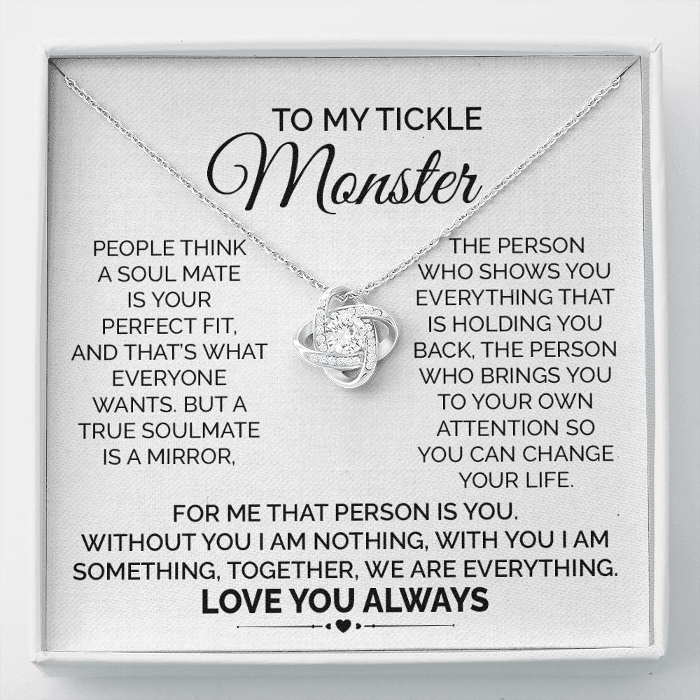 Tickle Monster Necklace Gift for Her with Card