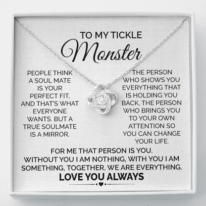 Tickle Monster Necklace Gift for Her with Card