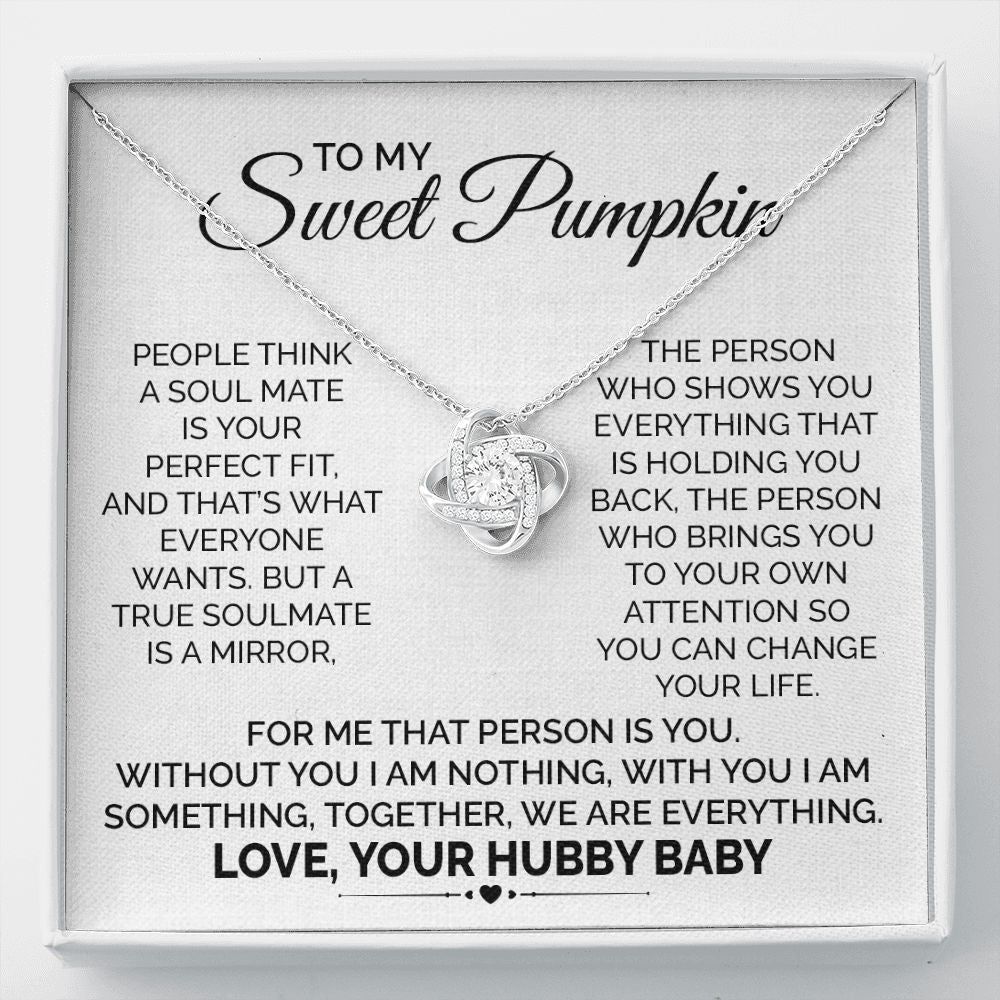 Sweet Pumpkin Necklace Gift from Husband with Card