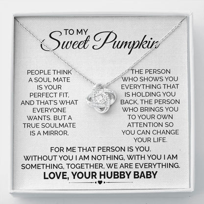 Sweet Pumpkin Necklace Gift from Husband with Card