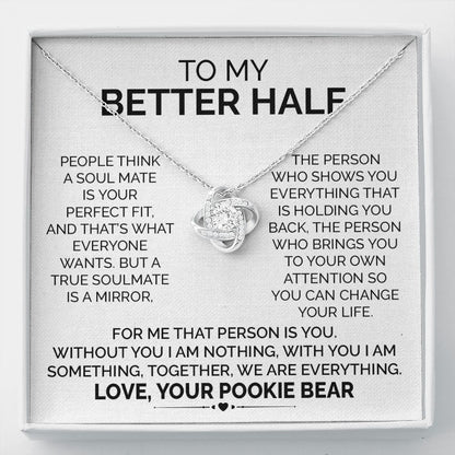 Better Half Necklace Gift from Pookie Bear With Love Card