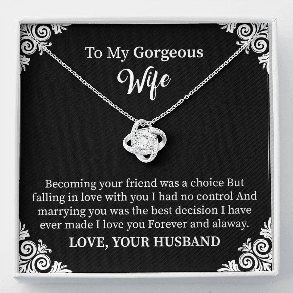 Gorgeous Wife Necklace Gift from Husband with Romantic Love Message Card