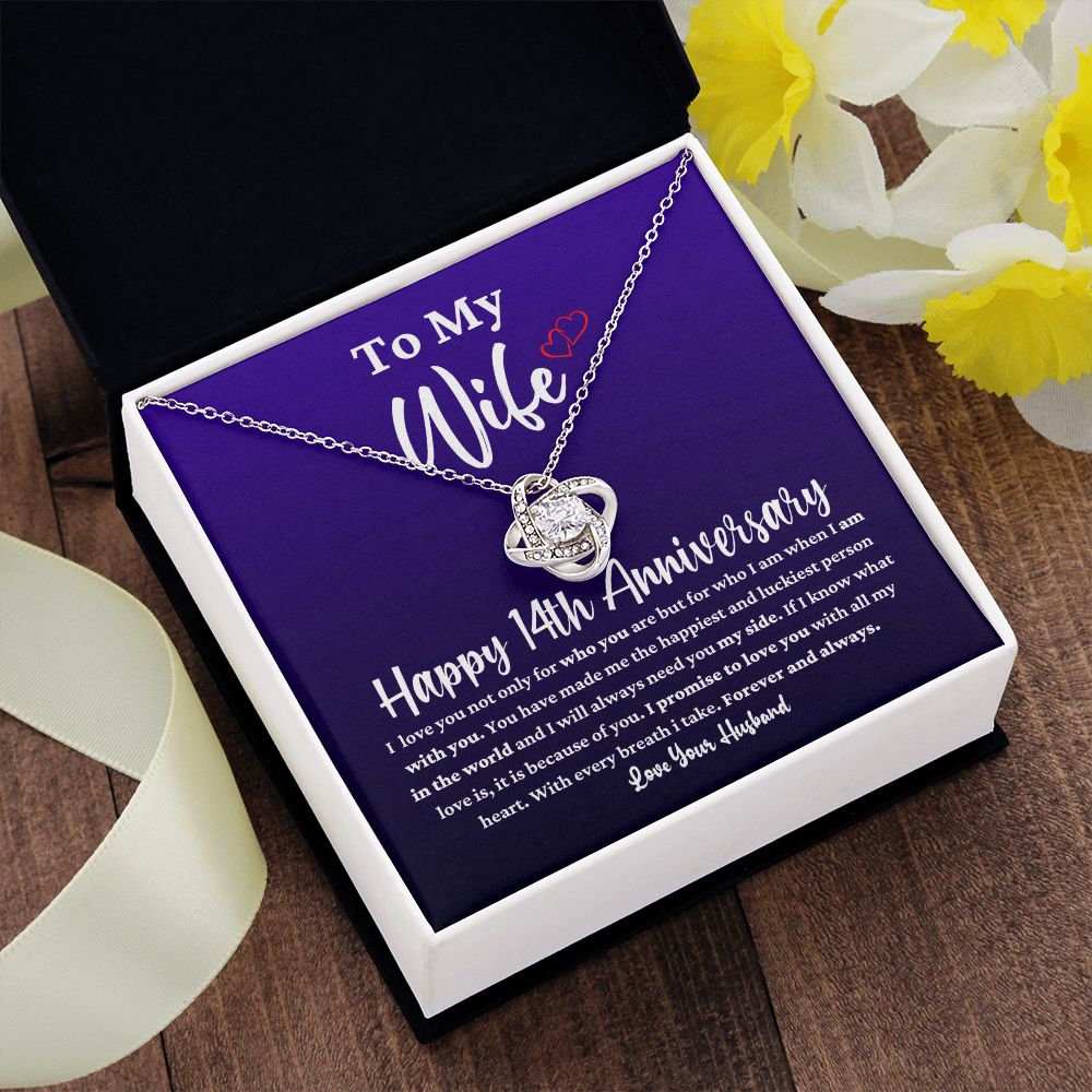 14th Anniversary Necklace Gift for Wife