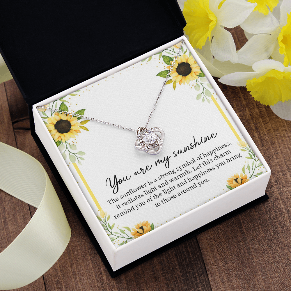 You Are My Sunshine Necklace with Sunflower Message