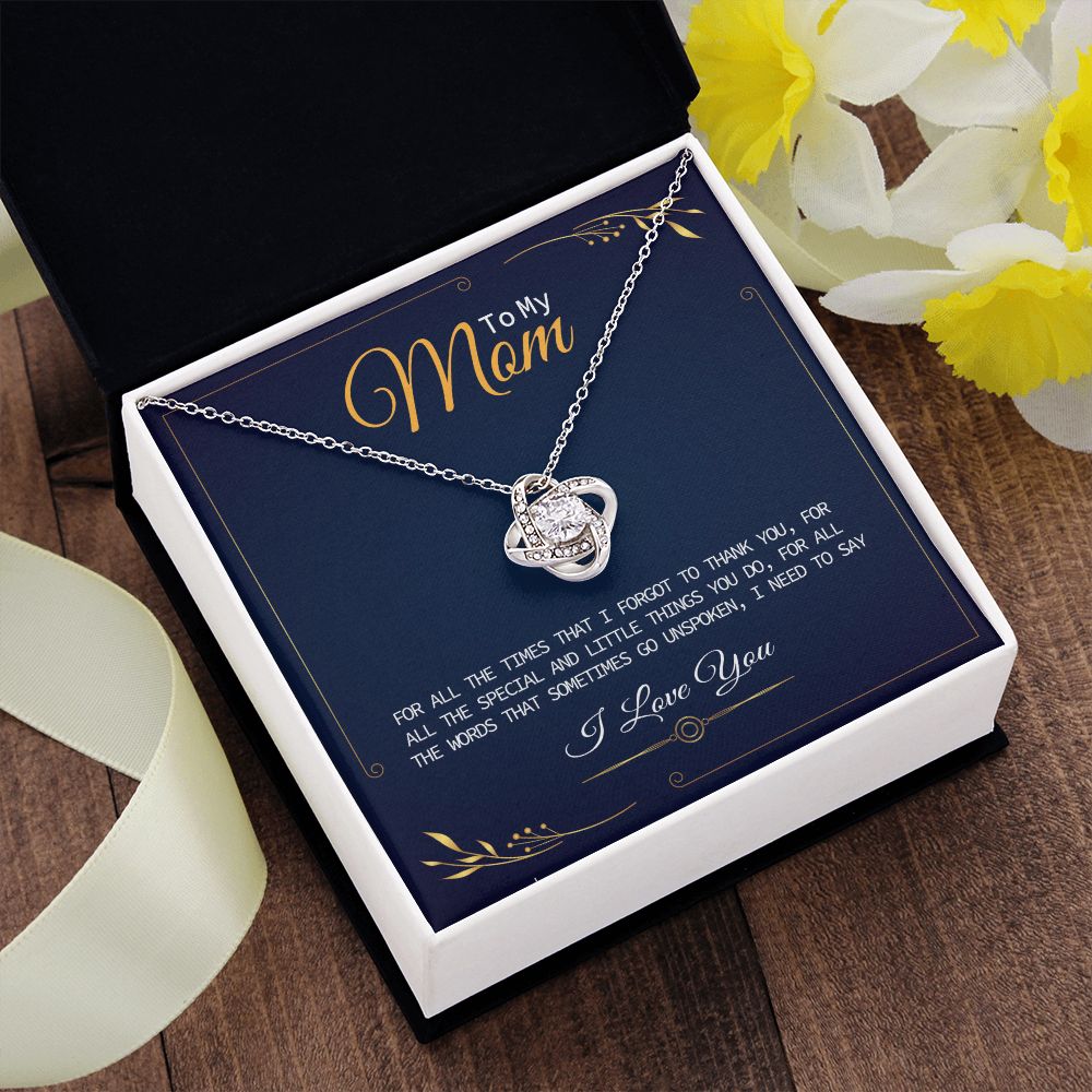Mom Necklace Gift with Heartfelt Thank You Message Card