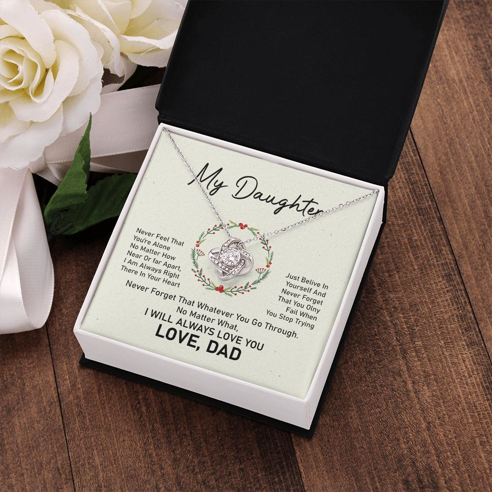 Daughter Necklace Gift from Dad with Support Message