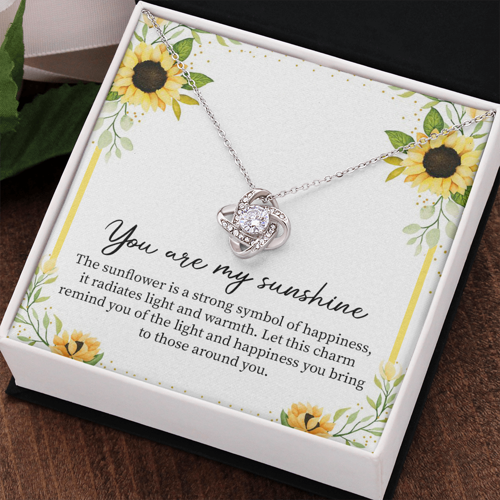 You Are My Sunshine Necklace with Sunflower Message