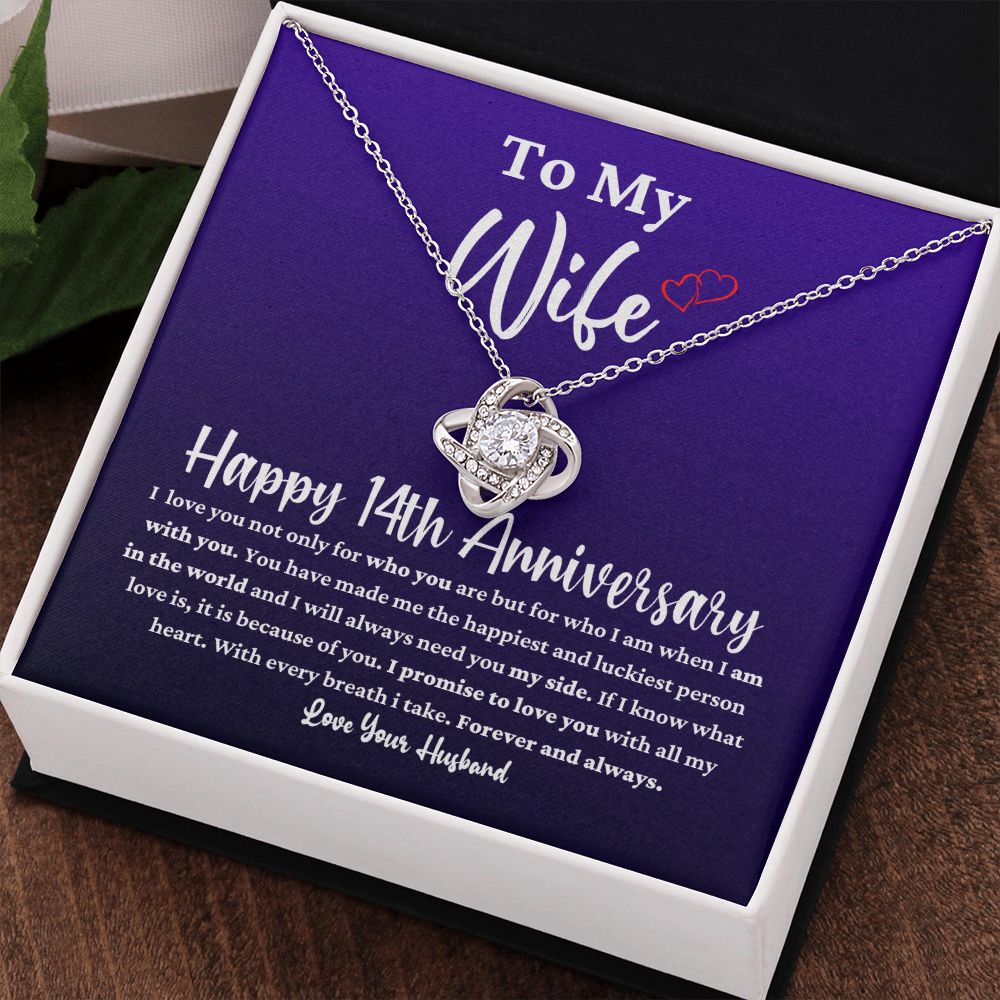 14th Anniversary Necklace Gift for Wife