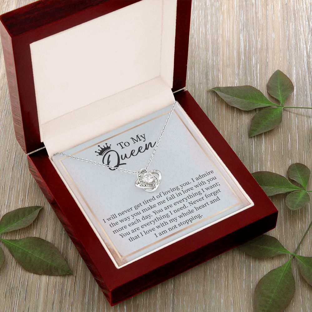 Romantic Queen Necklace Gift with Love Message