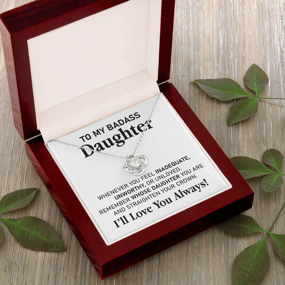 Badass Daughter Necklace Gift with Bold Message