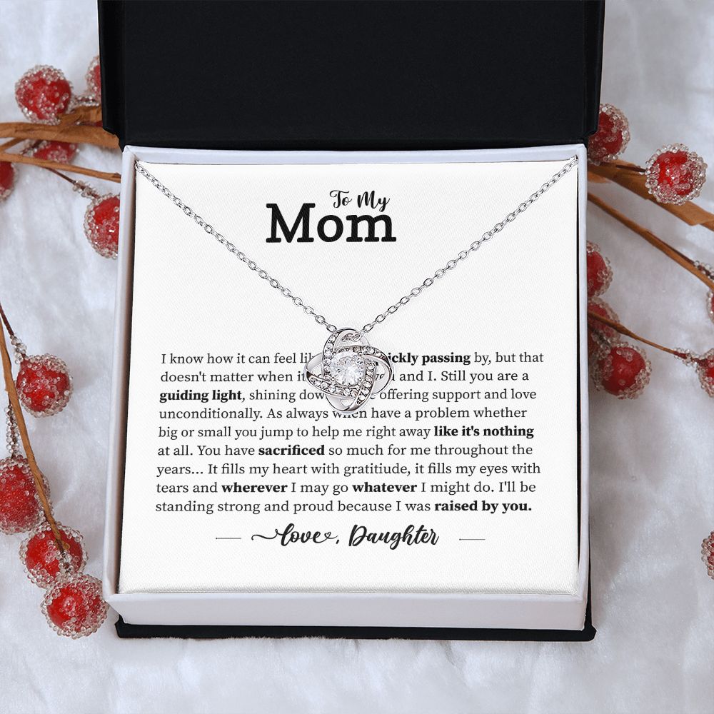 Daughter to Mom Necklace with Sentimental Message