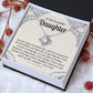 To My Beautiful Daughter Necklace Gift – Love Knot Pendant with Heartfelt Message Card