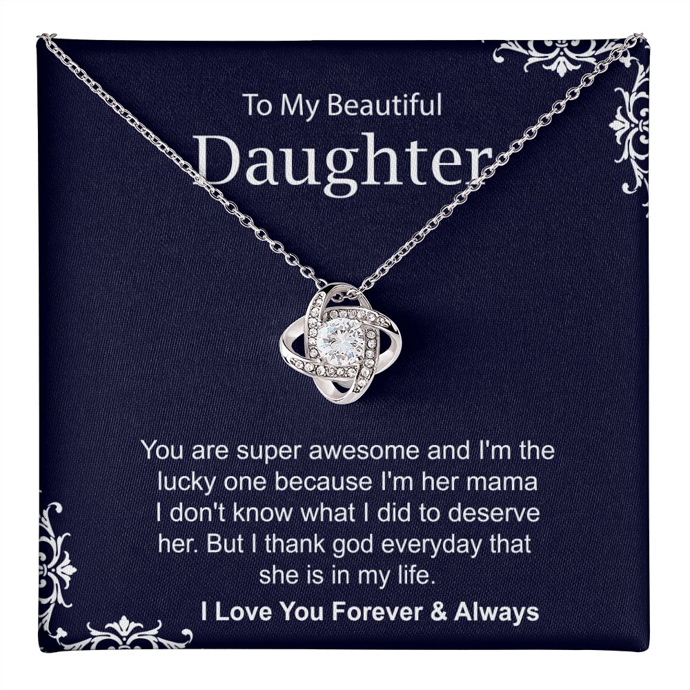 Lucky Mom Necklace Gift for Daughter Love Note