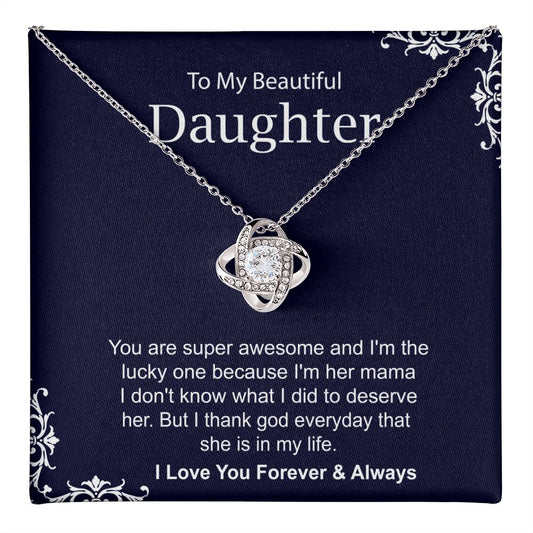Lucky Mom Necklace Gift for Daughter Love Note
