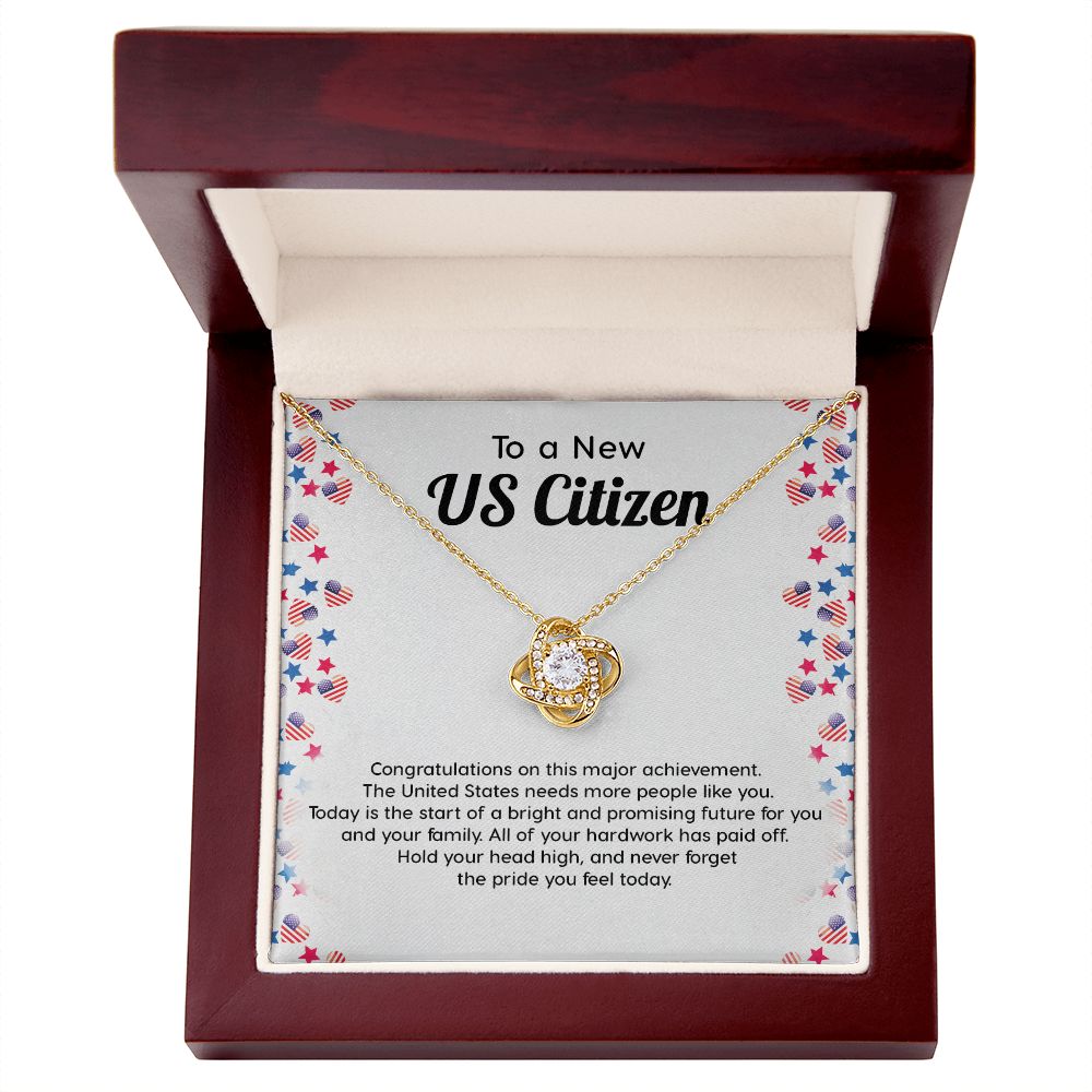 New US Citizen Gift – Necklace with Message Card