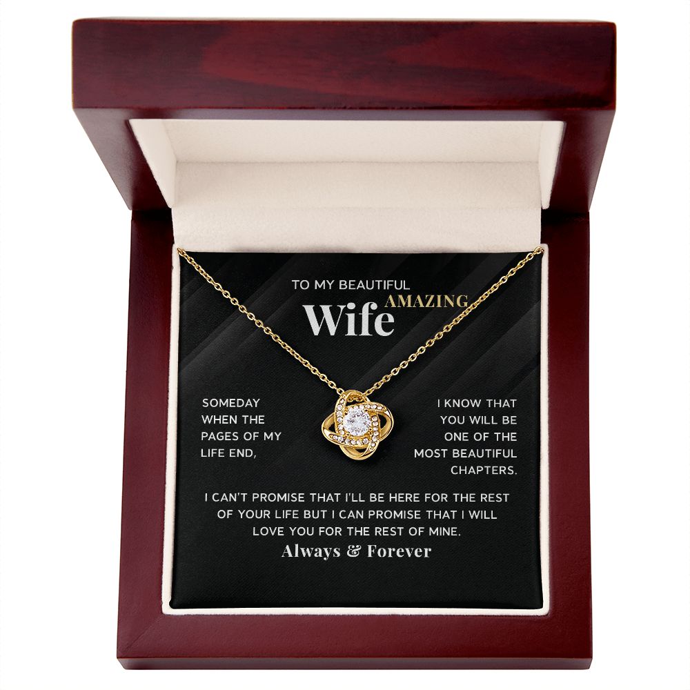 To my  amazing wife - someday when the pages of my life end
