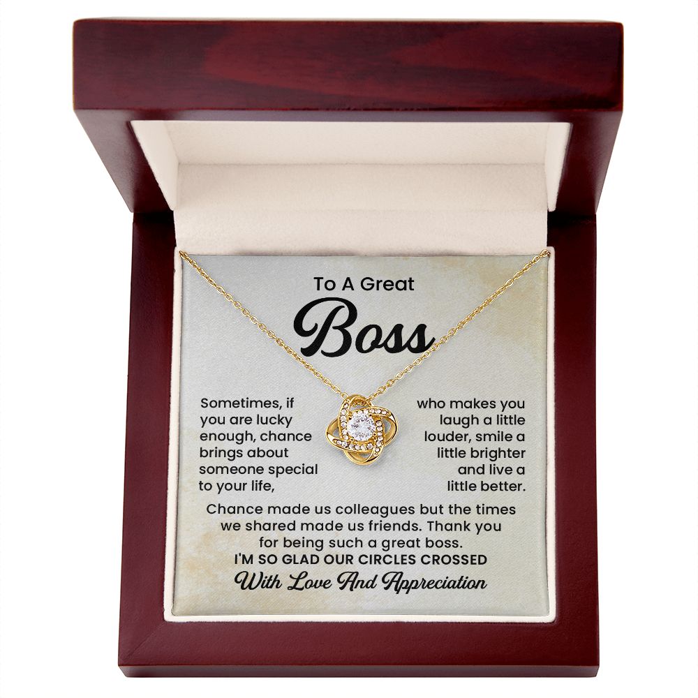To A Great Boss I'm So Glad Our Circles Crossed With Love And Appreciation