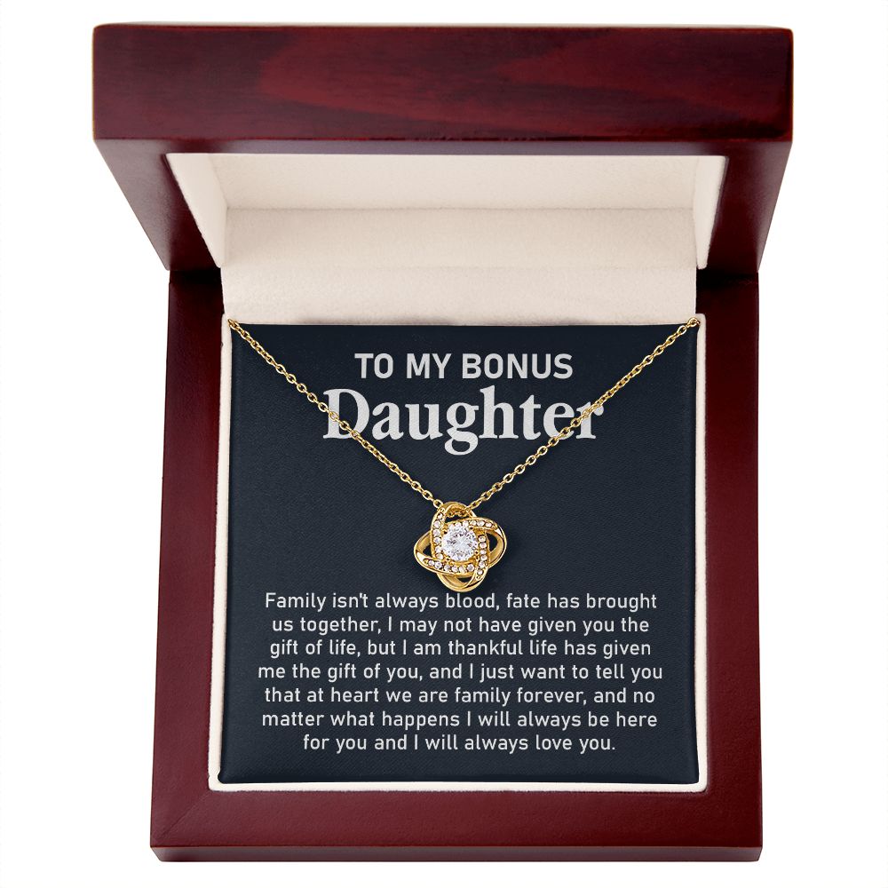 Bonus Daughter Necklace Gift with Family Forever Note
