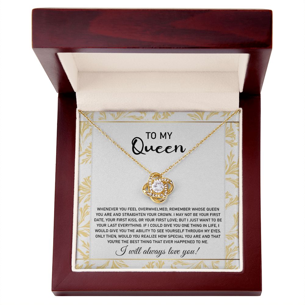 To My Queen Necklace Gift with Empowering Message
