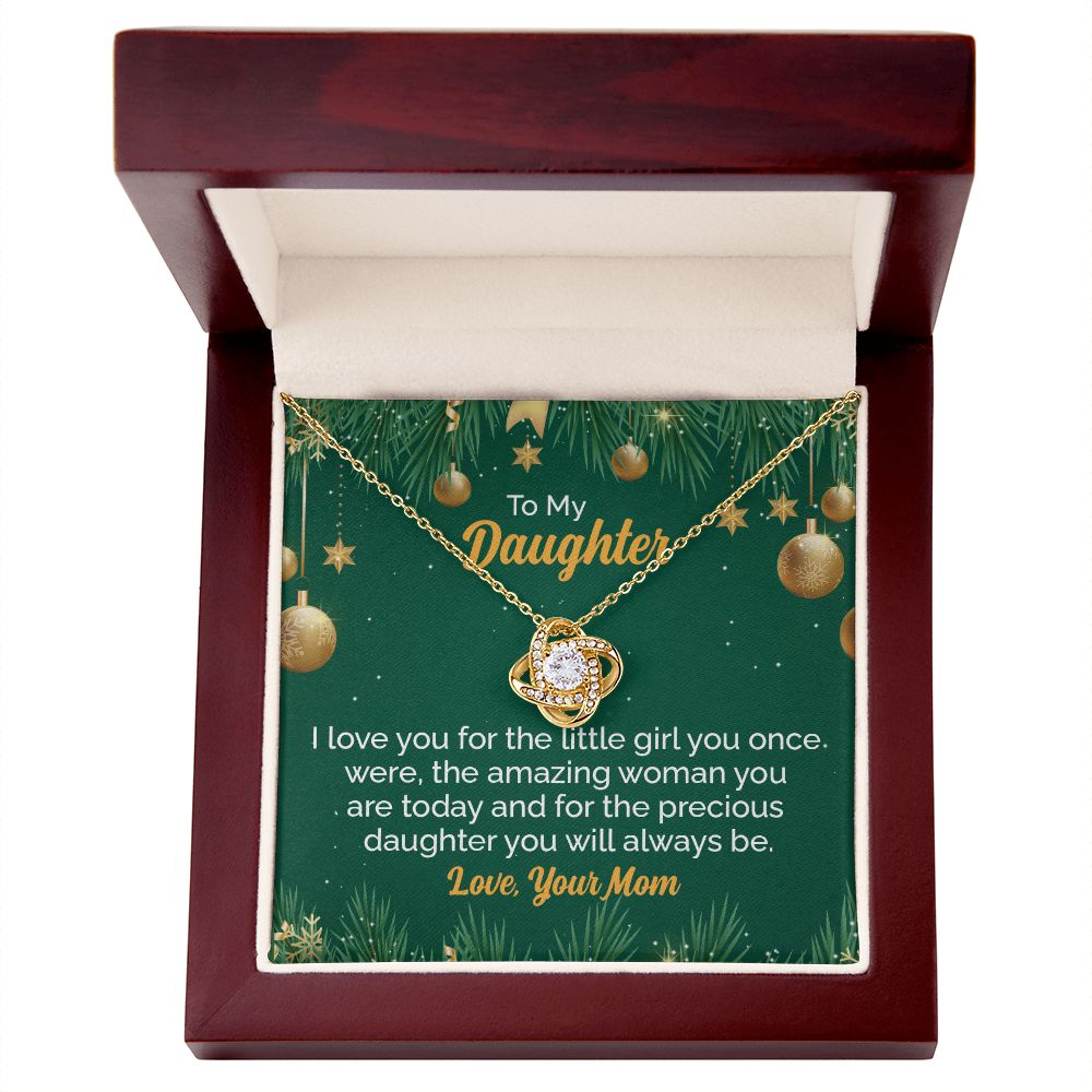 To My Daughter I Love You For The Little Once | Mom And Daughter Necklace Jewelery Pendent  With 14K white Gold and Gift Box