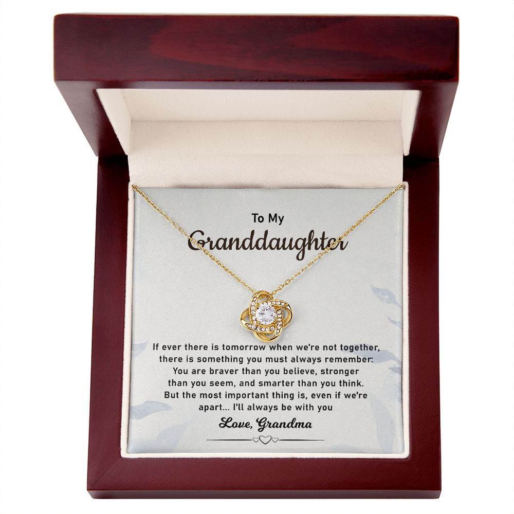 To My Granddaughter, I'll Always Be With You - Birthday Christmas Gifts From Grandma, 14k white gold Stainless Steel Necklace