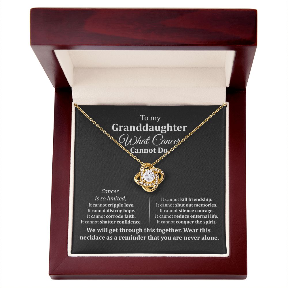 Granddaughter Cancer Support Necklace Gift Box
