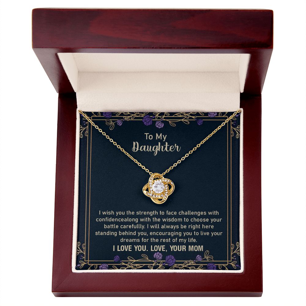 To My Daughter Necklace From Mom, I Wish You The Strength To Face Challenges, Gifts For Birthday Valentine's Day Christmas