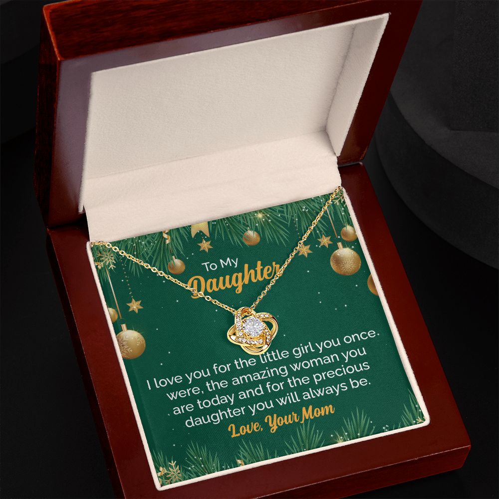To My Daughter I Love You For The Little Once | Mom And Daughter Necklace Jewelery Pendent  With 14K white Gold and Gift Box