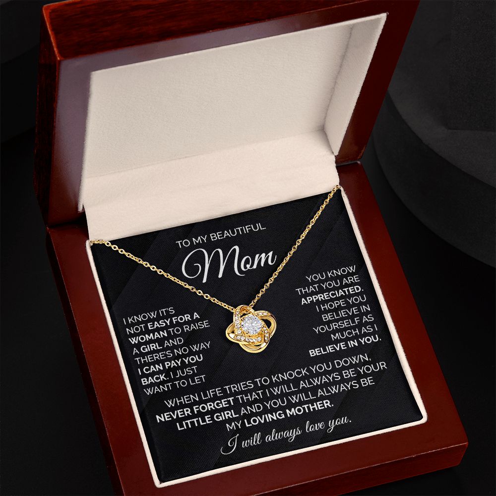 Necklace Gift for Mom from Daughter with Appreciation Card