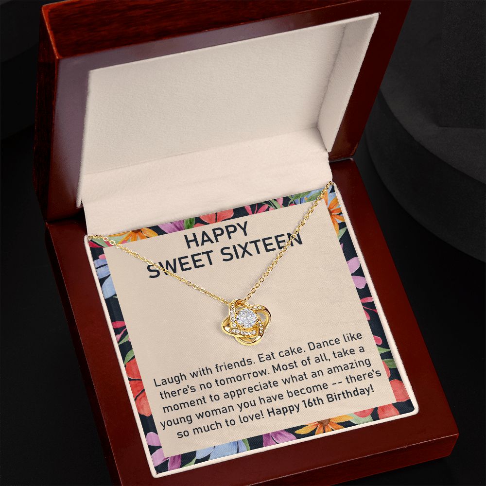 Sweet 16 Necklace Gift with Fun Birthday Message