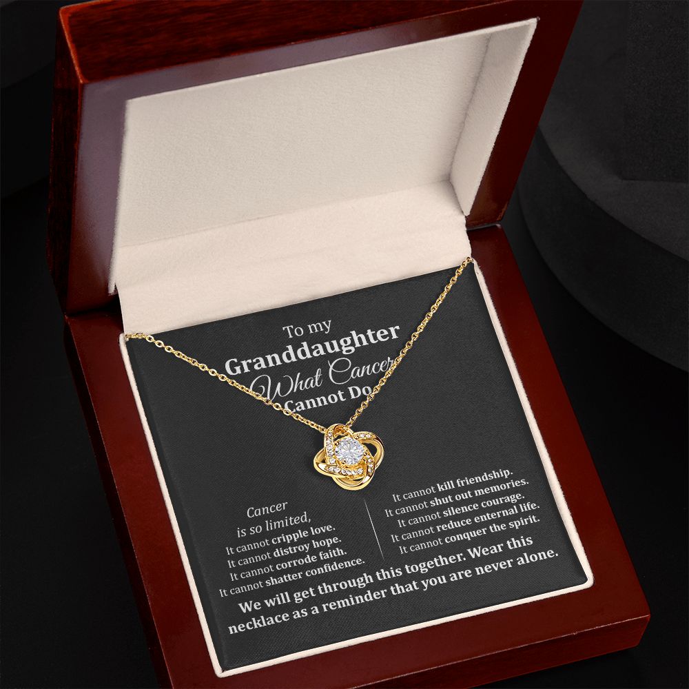 Granddaughter Cancer Support Necklace Gift Box