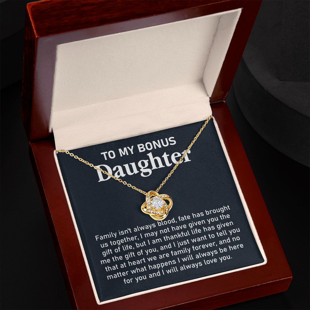 Bonus Daughter Necklace Gift with Family Forever Note