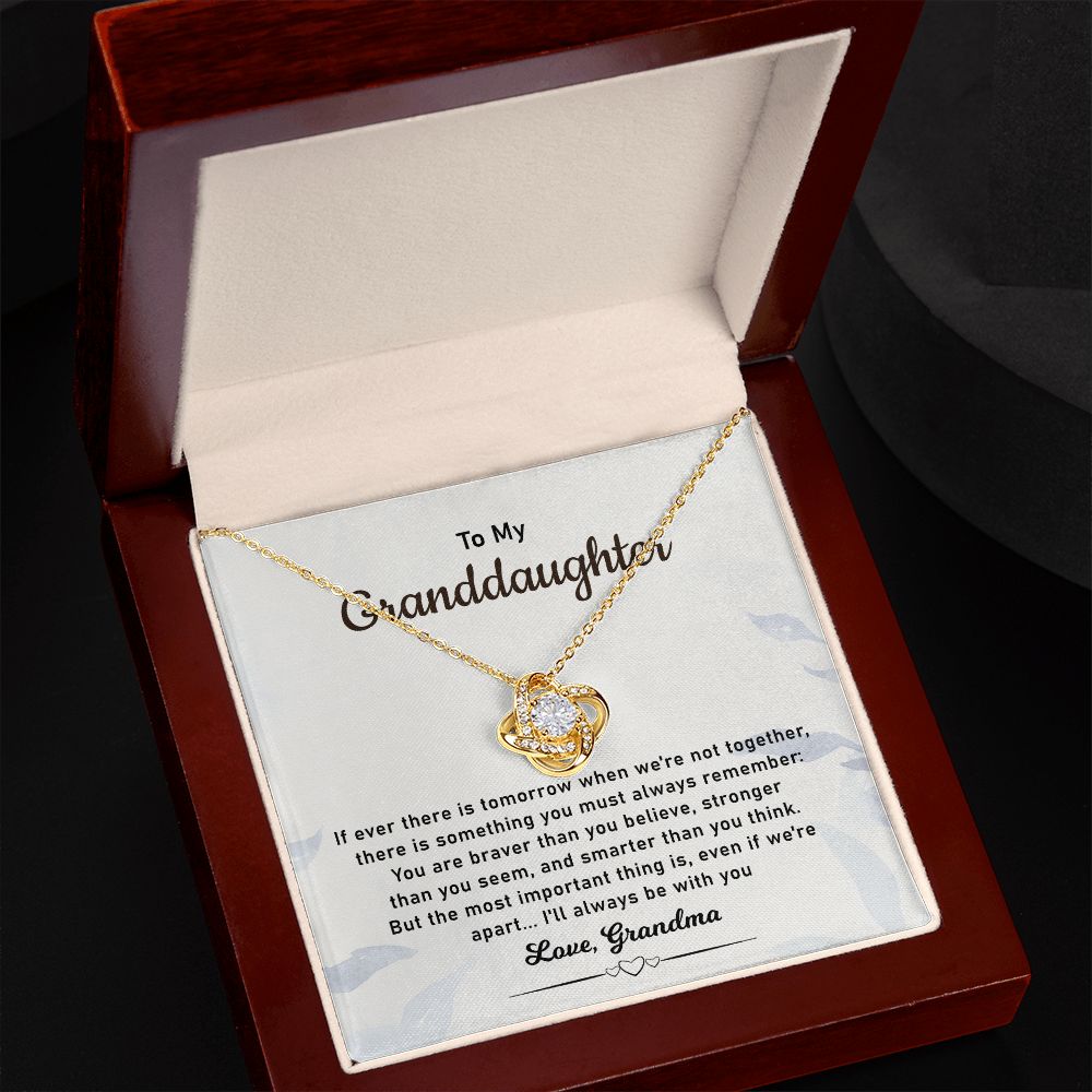 To My Granddaughter, I'll Always Be With You - Birthday Christmas Gifts From Grandma, 14k white gold Stainless Steel Necklace