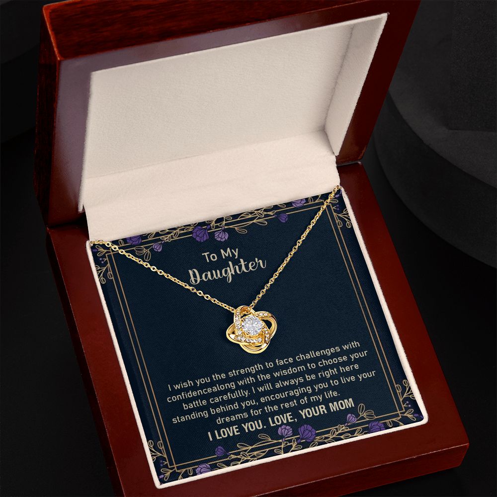 To My Daughter Necklace From Mom, I Wish You The Strength To Face Challenges, Gifts For Birthday Valentine's Day Christmas
