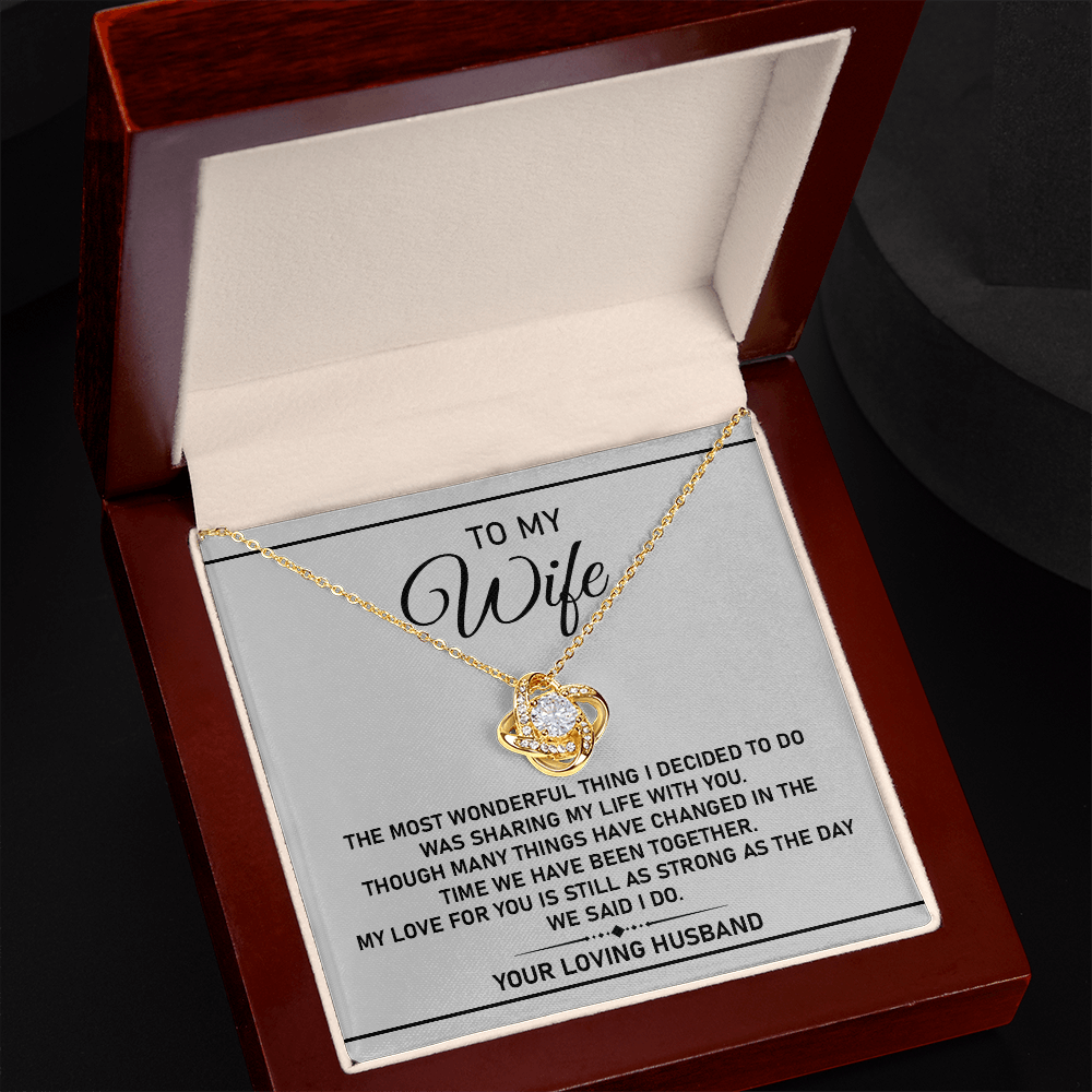 Wife Necklace Gift from Husband with Love Message Card