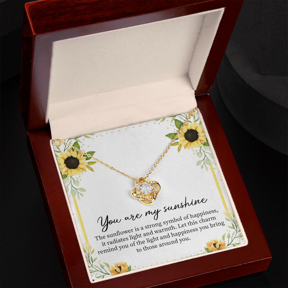 You Are My Sunshine Necklace with Sunflower Message