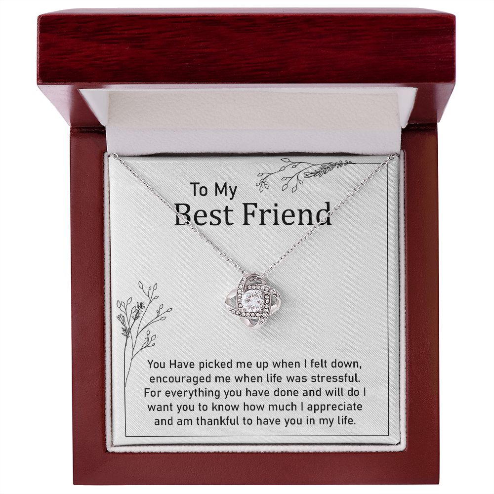 Best Friend Necklace Gift with Thank You Note