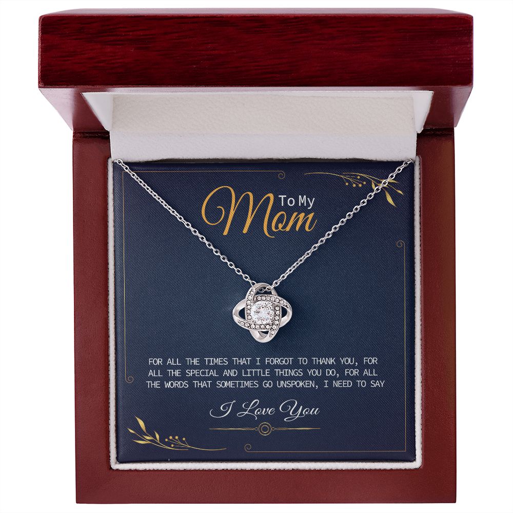 Mom Necklace Gift with Heartfelt Thank You Message Card