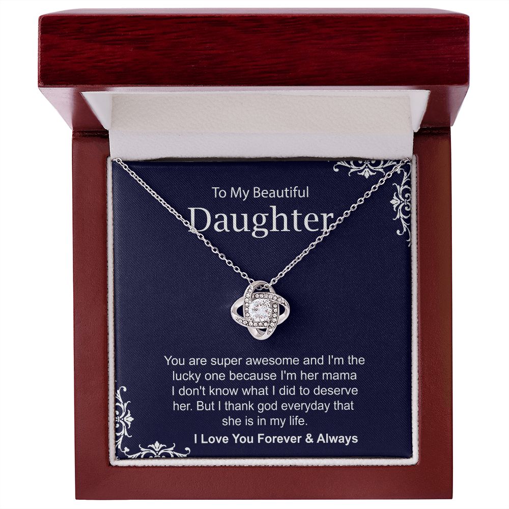 Lucky Mom Necklace Gift for Daughter Love Note