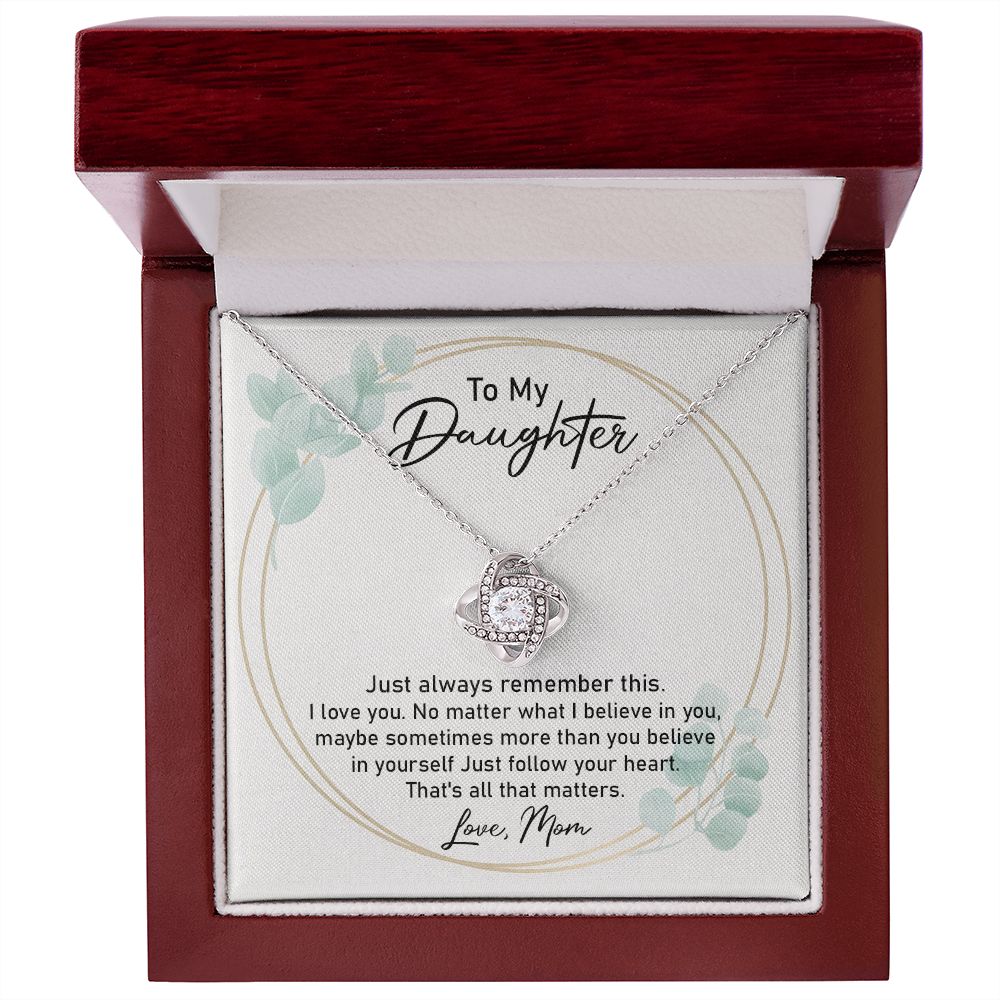 Daughter Necklace Gift from Mom with Heartfelt Note