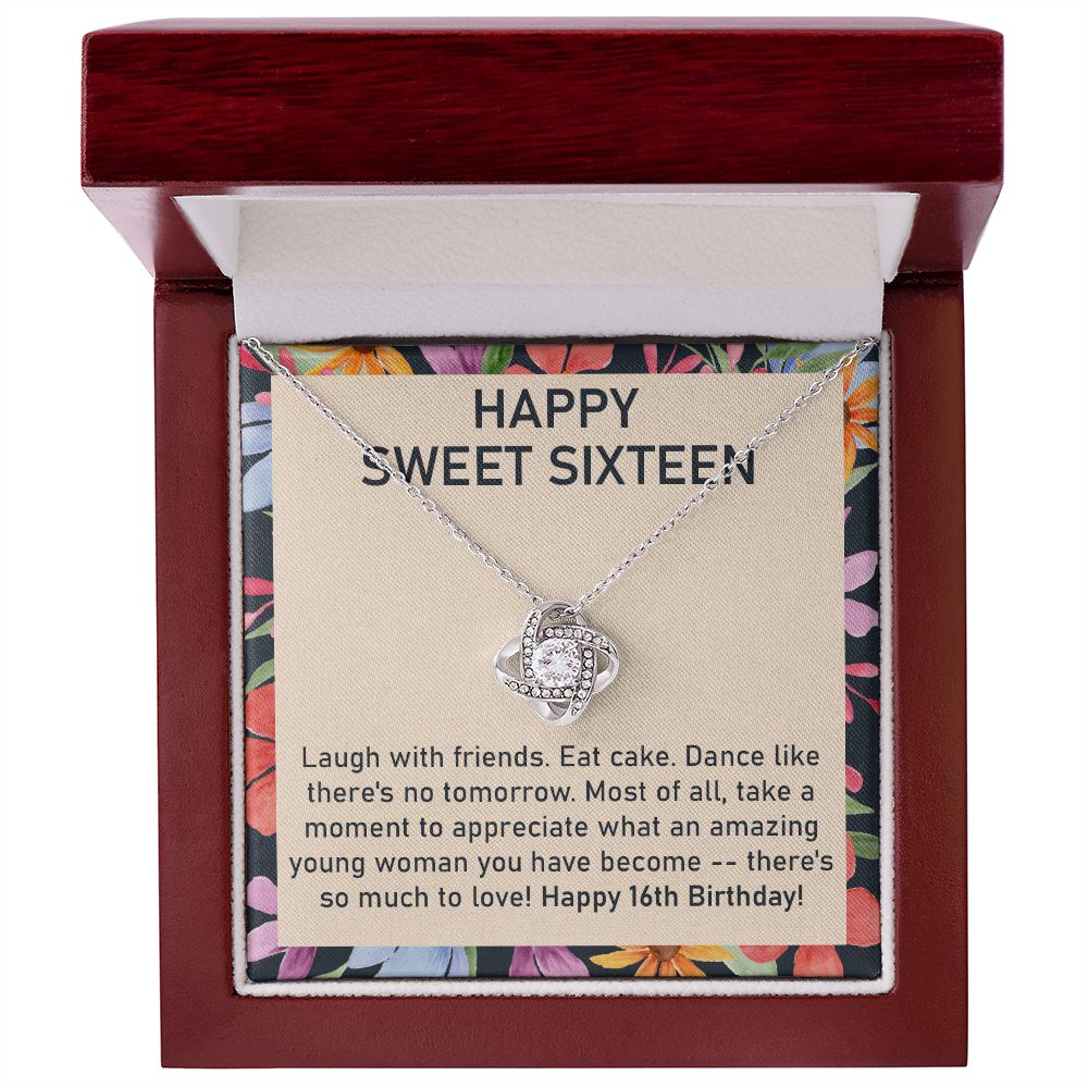 Sweet 16 Necklace Gift with Fun Birthday Message