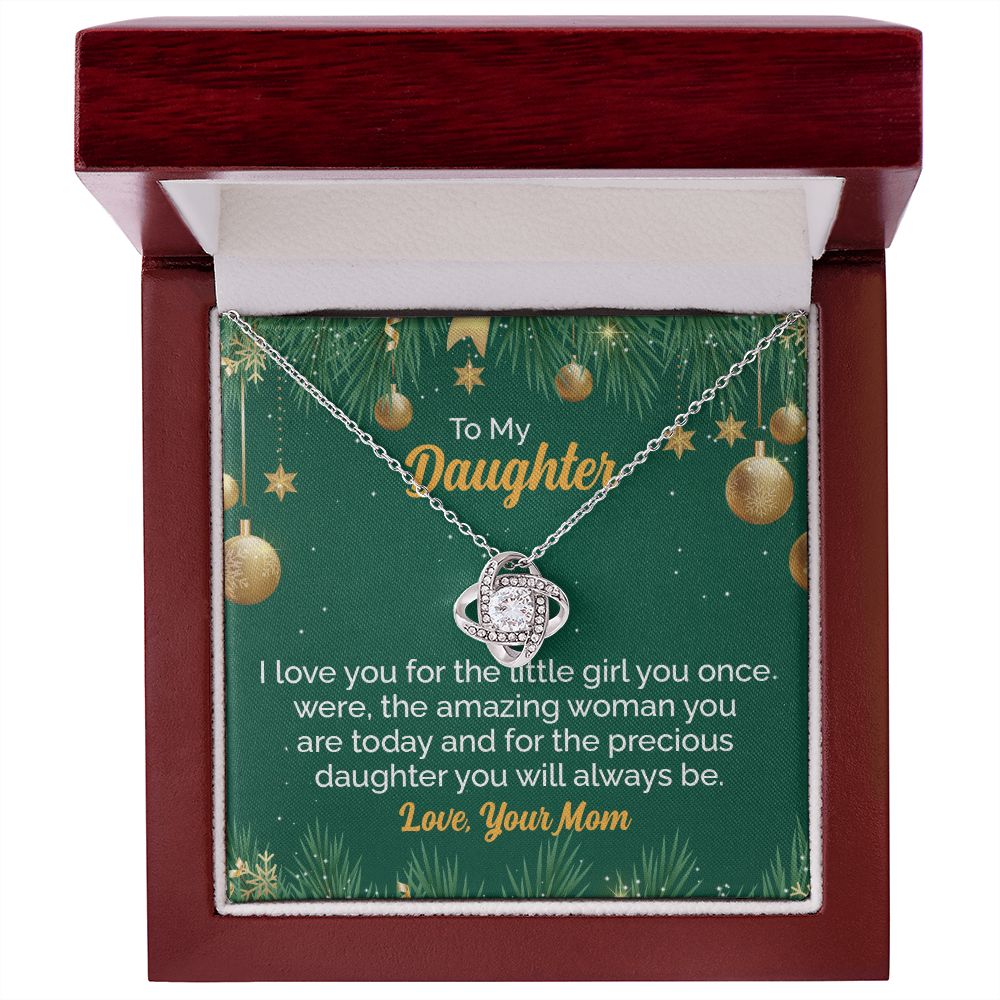 To My Daughter I Love You For The Little Once | Mom And Daughter Necklace Jewelery Pendent  With 14K white Gold and Gift Box