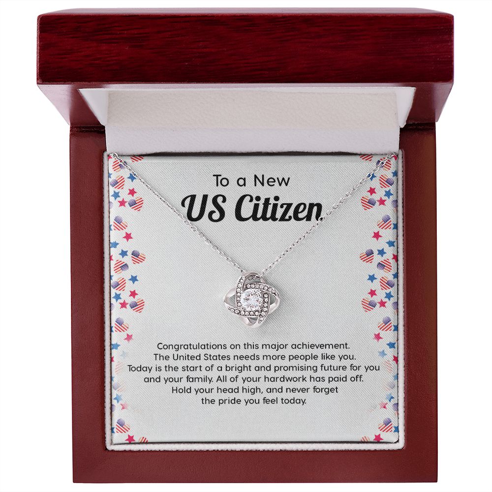 New US Citizen Gift – Necklace with Message Card