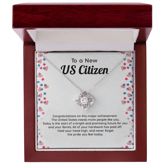 New US Citizen Gift – Necklace with Message Card