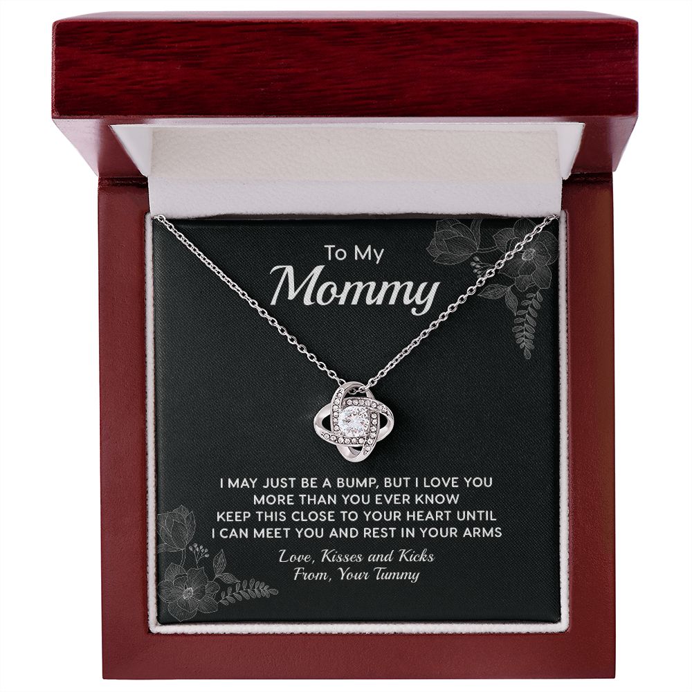 To My Mommy Message Sentimental Mother’s Day Gift from Unborn Baby, Pregnancy Necklace Gift for Mom
