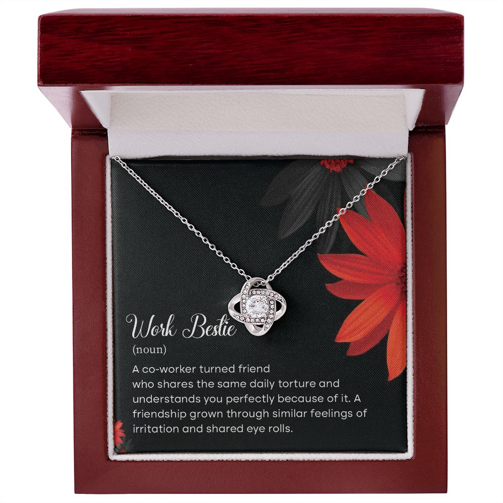 Work Bestie Noun Necklace From Co Worker Friends Gift With Sentimental Message Card