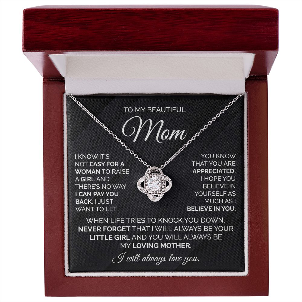 Necklace Gift for Mom from Daughter with Appreciation Card